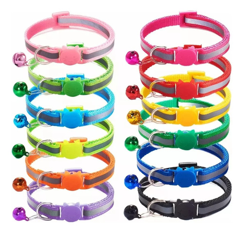 12 Collar De Luz Reflectante Para Perros Pequeños Y Gatos