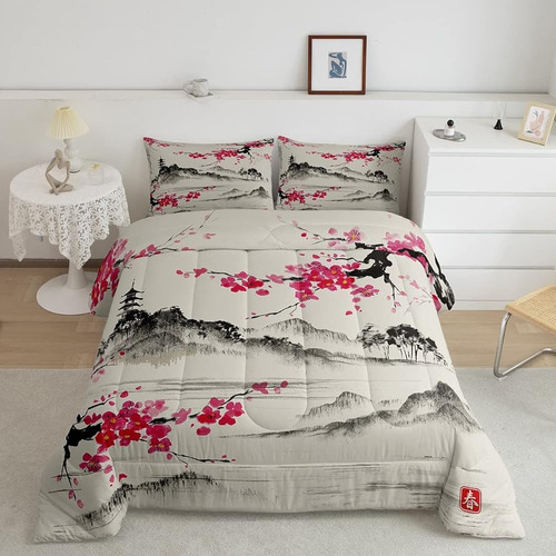 Juego De Ropa De Cama De Flores De Cerezo Para Todas Las Est