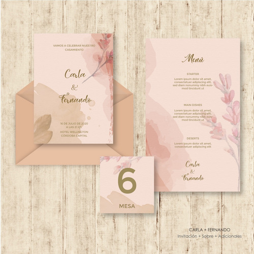 Invitaciones Boda Flores Acuarela Vintage - Para Imprimir | Cuotas sin interés Invitaciones Boda Flores Acuarela Vintage - Para Imprimir | Cuotas sin interés