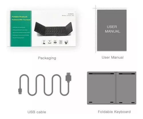 Teclado Plegable Conexión Bluetooth Recargable Usb Ultrafino