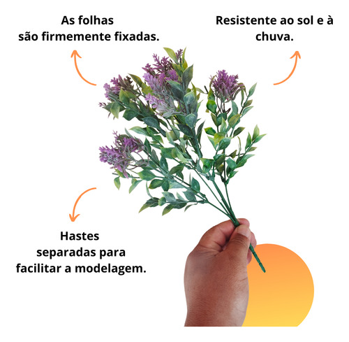 Buque Capim Artificial 3 Unida Flor Que Parece Real 5 Galhos
