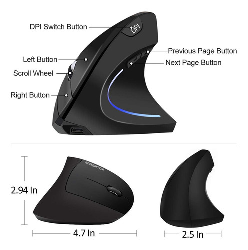 Mais E Melhores Mouses Verticais De Mouse Sem Fio Ergonômico