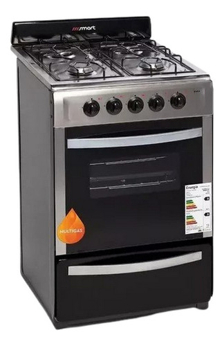 Cocina Multigas 4 Hornallas Inox Smart Plata 56 Cm G.n 