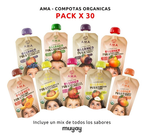 Pack 30 Unidades - Compotas Orgánicas Ama