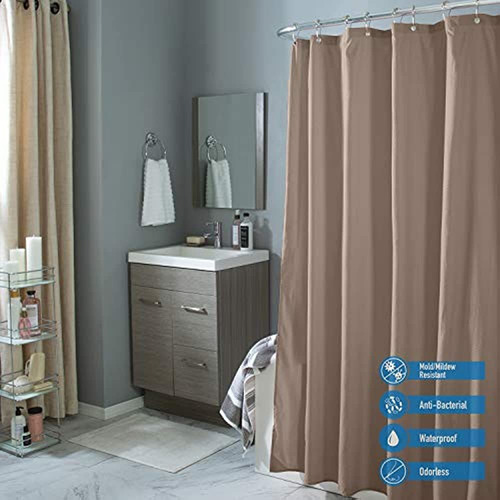 Bath Bliss, Gris Topo 70 X 72  Microfibra Suave Al Tacto Dis