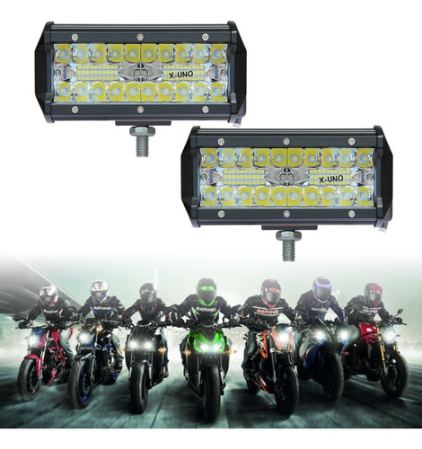 Imagen 5 de 8 de Par Faros 7''auxiliares 120w Triple-fila 6000k Auto Moto 4x4