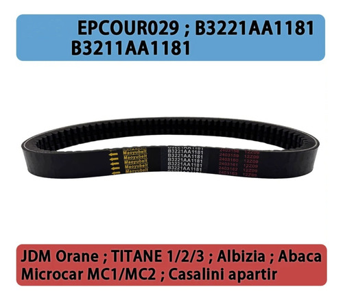 Para Correa Transmisión 820x29 Codlice Epcour029 B3221aa1181