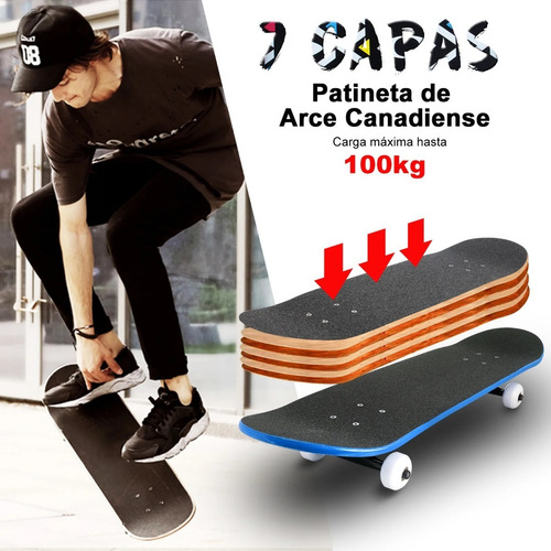 Imagen 4 de 6 de Skate Skateboards Patineta Profesional Monopatin Deck Truck