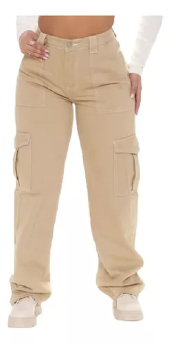 Pantalones Cargo Mujer Pantalones de Salón Pantalones de Moda Pantalones de  Traje de Color Sólido Completamente Rectos Odeerbi ODB176591