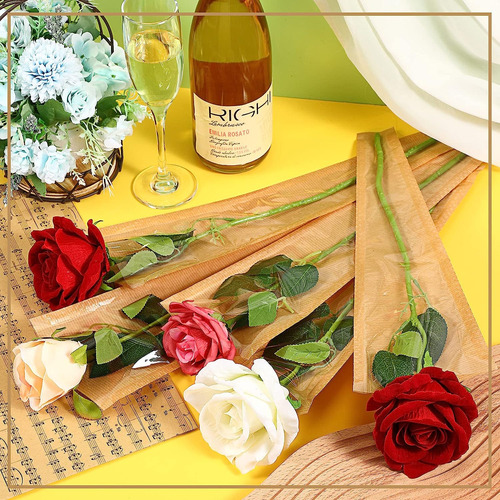 100 Pcs Bouquet Bouquet Paper Flower Manges De Rosa Bolsas D