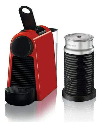 Cafetera Nespresso Essenza Mini&milk Roja Y Espumador Rojo