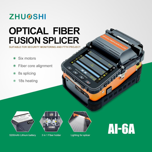 Fusion Splicer Ai-6a Fibra Óptica Fusion Splicer Con Empalme