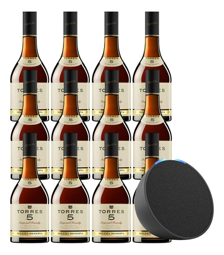 Caja De 12 Brandy Torres 5 700 Ml + Alexa Echo Pop