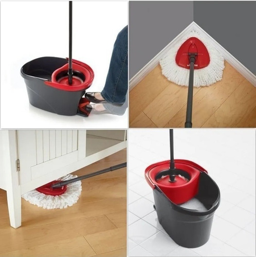 Imagen 2 de 10 de Mopa Balde Centrifugo Escurridor A Pedal Vileda + 1 Repuesto