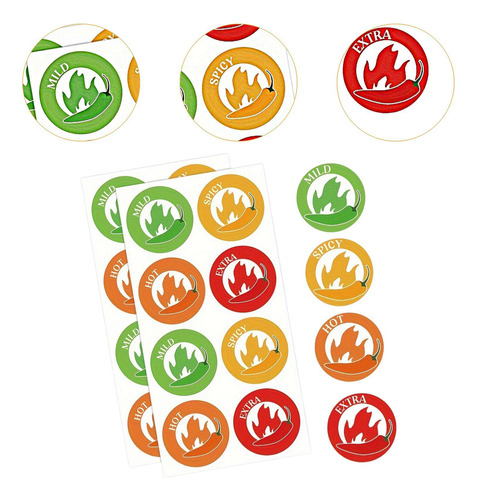 80pcs Adesivos Apimentados Com Rótulos De Comida Picante