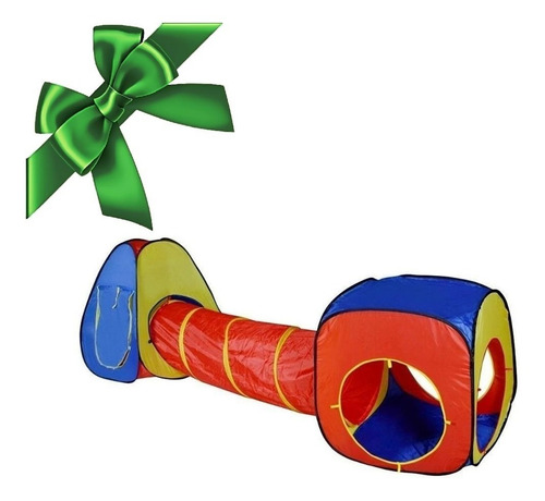 Imagen 1 de 9 de Carpa Infantil Doble Con Túnel Pelotero Regalo Tbx