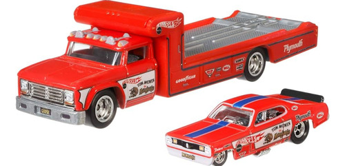 Hotwheels Team Transport Plymouth Duster Funny Car Retro Rig Rojo