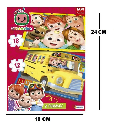 Imagen 3 de 7 de 2 Puzzles Cocomelon Didactico 12 Y 18 Piezas Encastre Niños