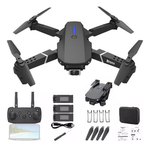 Mini dron para niños con cámara de control remoto, color negro