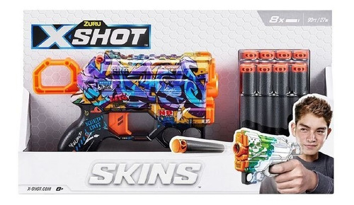 Imagen 2 de 2 de Pistola X-shot Skins Menace Con 8 Dardos 7297-36515 Zuru