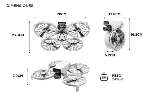 Drone Dji Flip Gl Diseño Compacto Y Ligero Color Gris