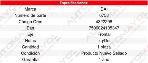 Base Amortiguador Frontal Chrysler E Class 83-84 Dai