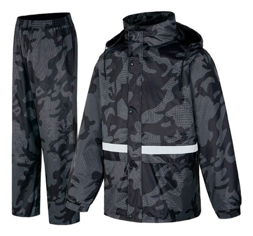 Traje Impermeable Camuflado Tipo Sudadera 2 Piezas