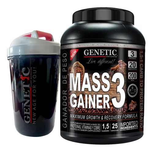 Mass Gainer Genetic 1,5kg Super Ganador Peso Y Masa Muscular