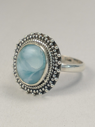 Anillo Plata Larimar Original Republica Dominicana Mod 187