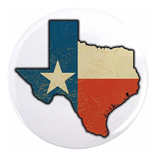 2.25 Inch Button Texas Flag Texas Shaped