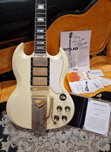 Gibson Custom Shop Sg Les Paul 1961 60th Anniversary Destro Polaris White Ébano (Usado)