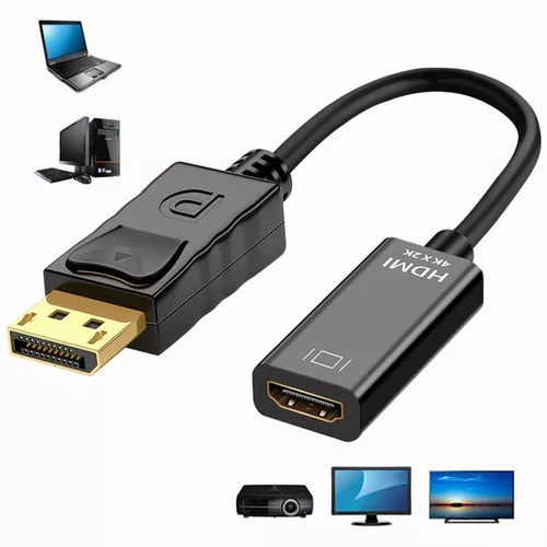 Cable 4K HDMI a DP Convertidor de fuente HDMI a monitor DisplayPort Cable  de audio y video de 144 Hz Cable unidireccional HDMI de 1,4 entrada a DP 1,2