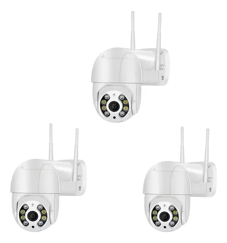 comprar Kit 3 Câmera Ip Wifi Dome Rotativa Visão Noturna Yanqing Dome A8 Cor Branco