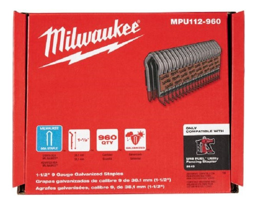 Grapas Galvanizadas De 1.5 Pulgadas De Calibre 9 Mpu112-960