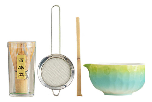5pcs Matcha Set, , Japonés, Utensilios Artesanales Azul