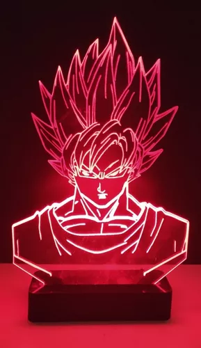 Luminária Led 3D, Gohan, Goku, 16 cores, Filho do Goku, Dragon Ball, Dragon  Ball Z, Abajur