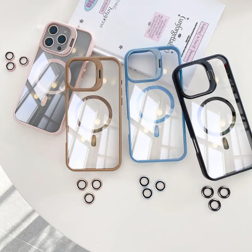 Funda Para iPhone Magsafe Uso Rudo Con Mica Lentes Cámara