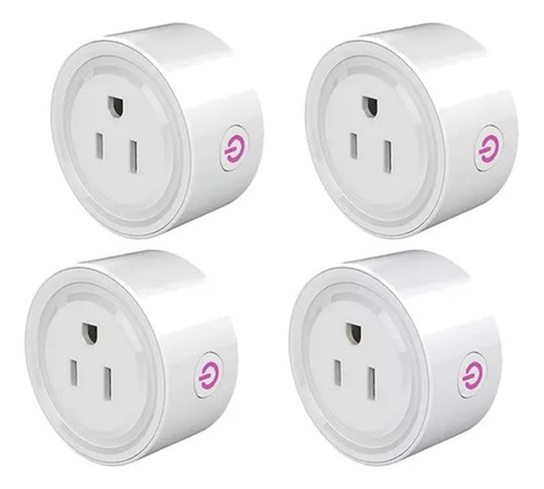 Enchufe Inteligente Wifi Smart Plug Alexa Google Home 4 Pack Color Blanco