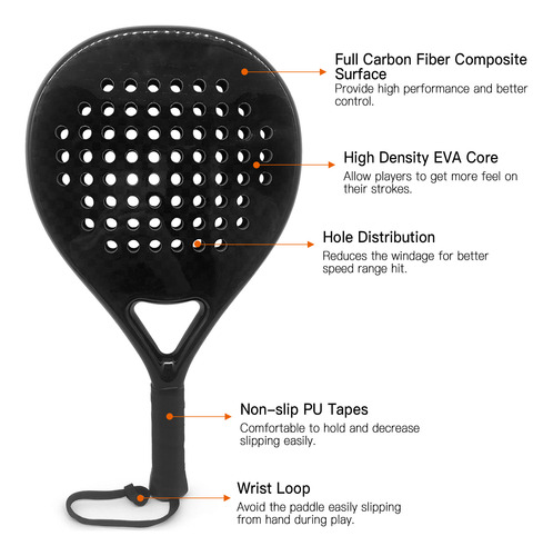 Raqueta De Pádel De Carbono: Raqueta De Pádel Y Tenis De Pla