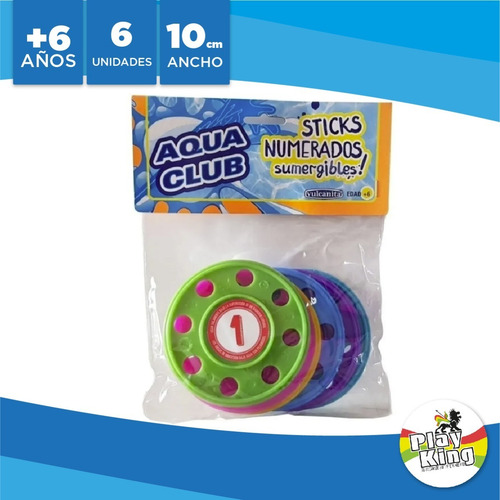 Imagen 6 de 7 de Discos Numerados Sumergibles Agua 10 Cm Aqua Club Playking