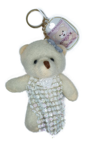 Recuerdo Bautizo Niña 6 Pz Llavero De Oso De Peluche