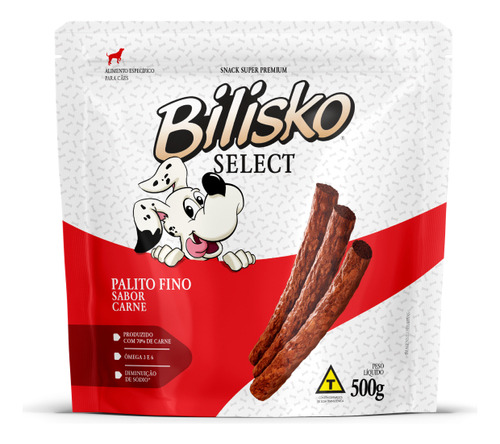 Petisco Para Cães Palito Sabor Carne 500g Bilisko Full