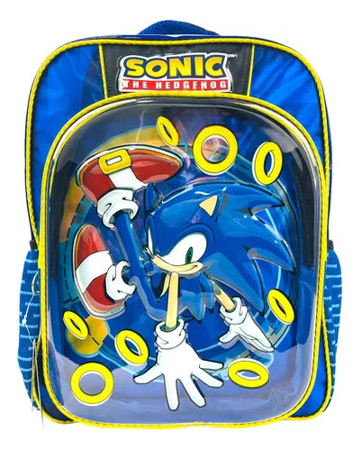 Mochila Sonic Primaria Azul Anillos 174842