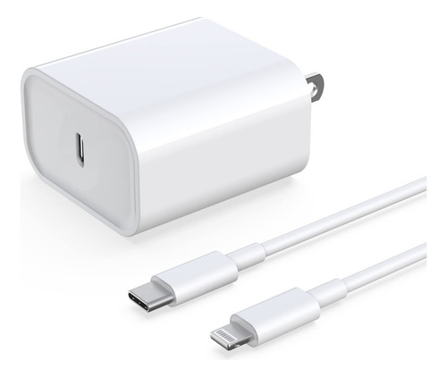 Cargador Rápido Usb C De Pared 20w Con Cable 1.8m Para Iphon