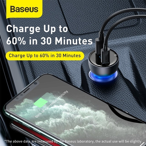 Cargador Celular Para Auto Duo Usb A Usb C Carga Rápida 65w
