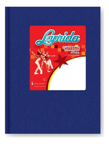 Cuaderno Laprida X 50 Hojas Rayado Tapa Dura Forrado Araña Color Azul