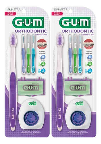 Gum Combo Kit Orthodontic Cepillo Proxabrush Cera Hilo 2uds