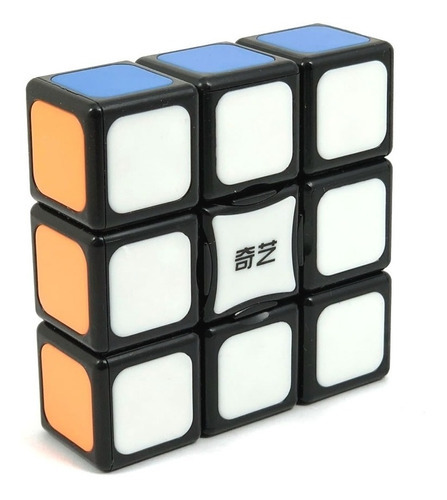 Cubo Rubik Cuboide 3x3x1 Floppy Qiyi 1x3x3 Con Tiles Color De La Estructura Negro