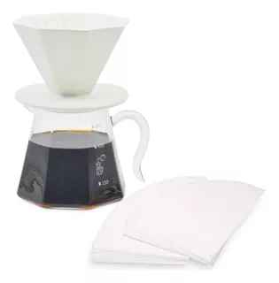 Kit Preparación Café V60: Goteador Cerámica, Jarra Y Filtros