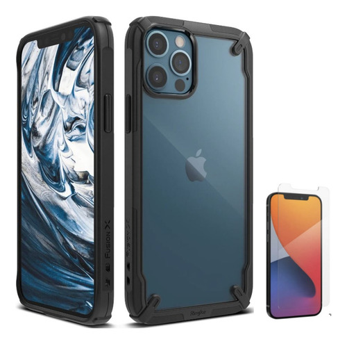 Para iPhone 12 Pro Max - Case Carcasa Ringke Fusion X + Vidr